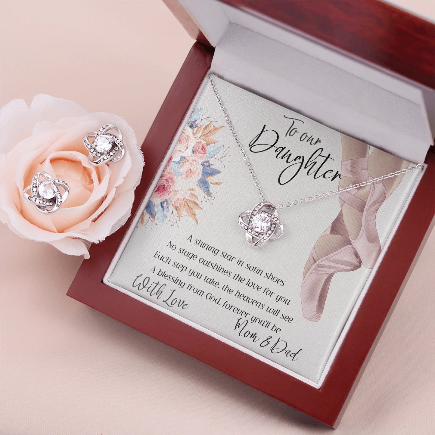 Love Knot Necklace & Earring Set Lux 1