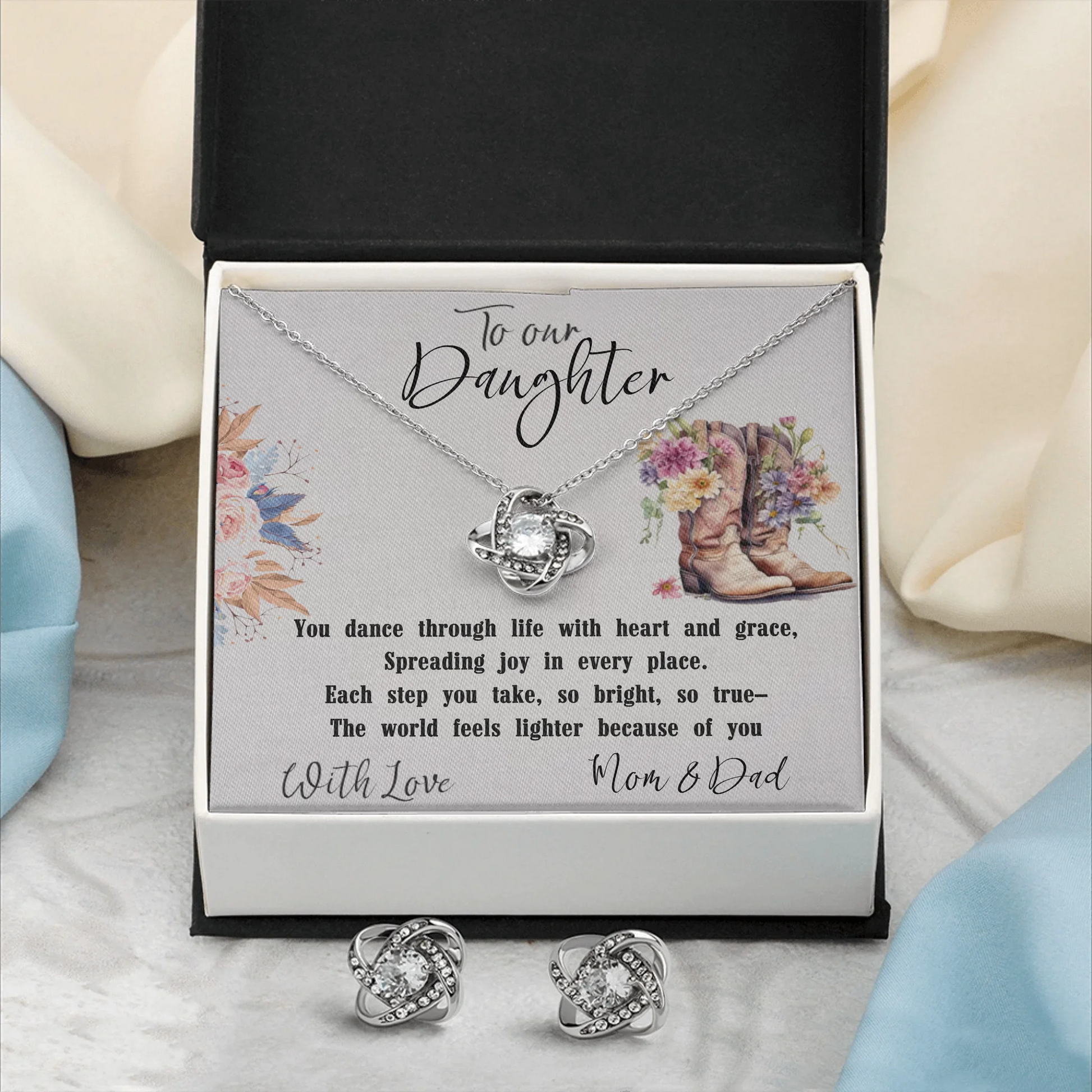 Love Knot Necklace & Earring Set 3