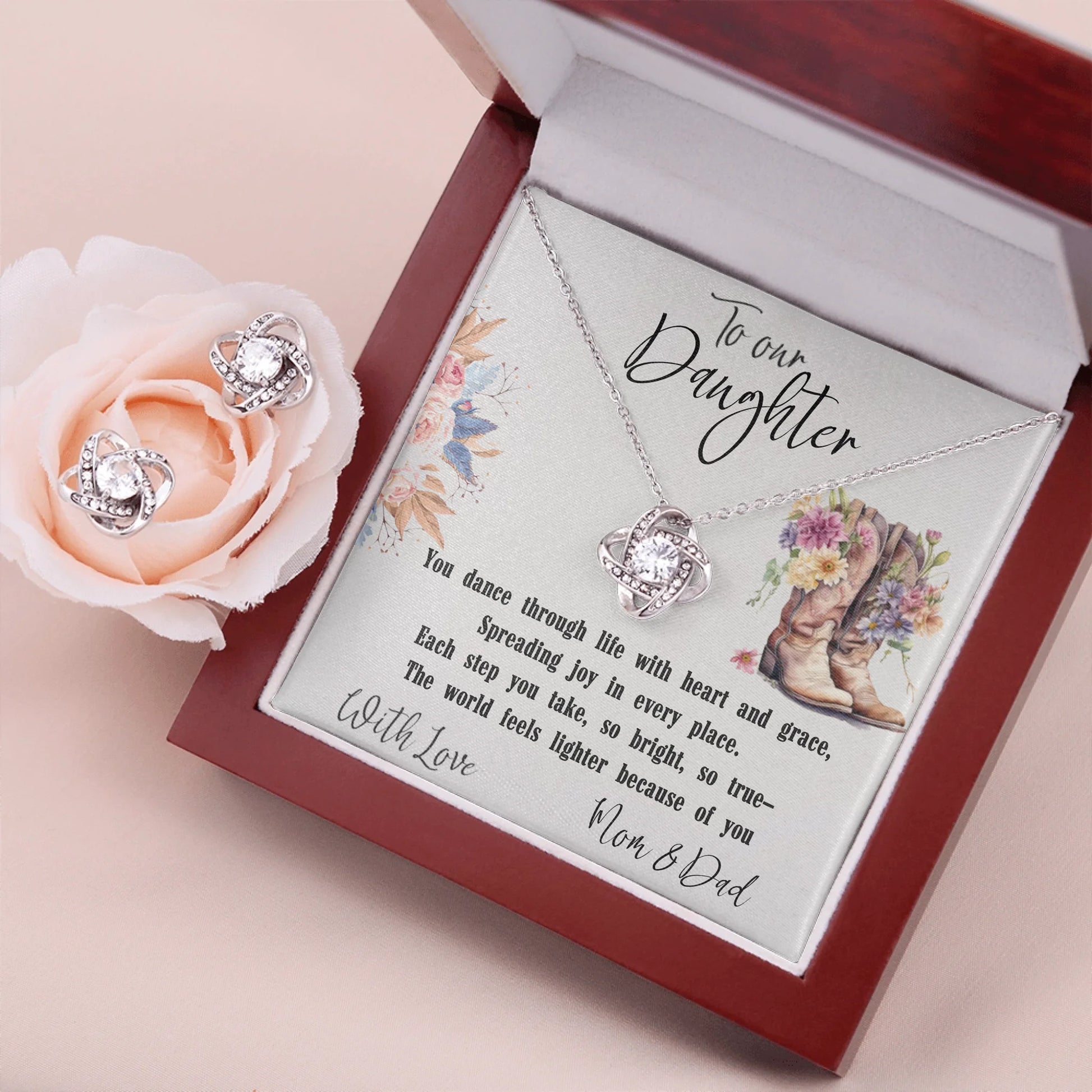 Love Knot Necklace & Earring Set Lux 1