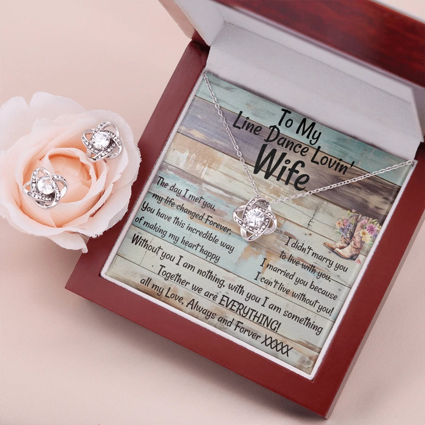 Love Knot Necklace & Earring Set Lux 1