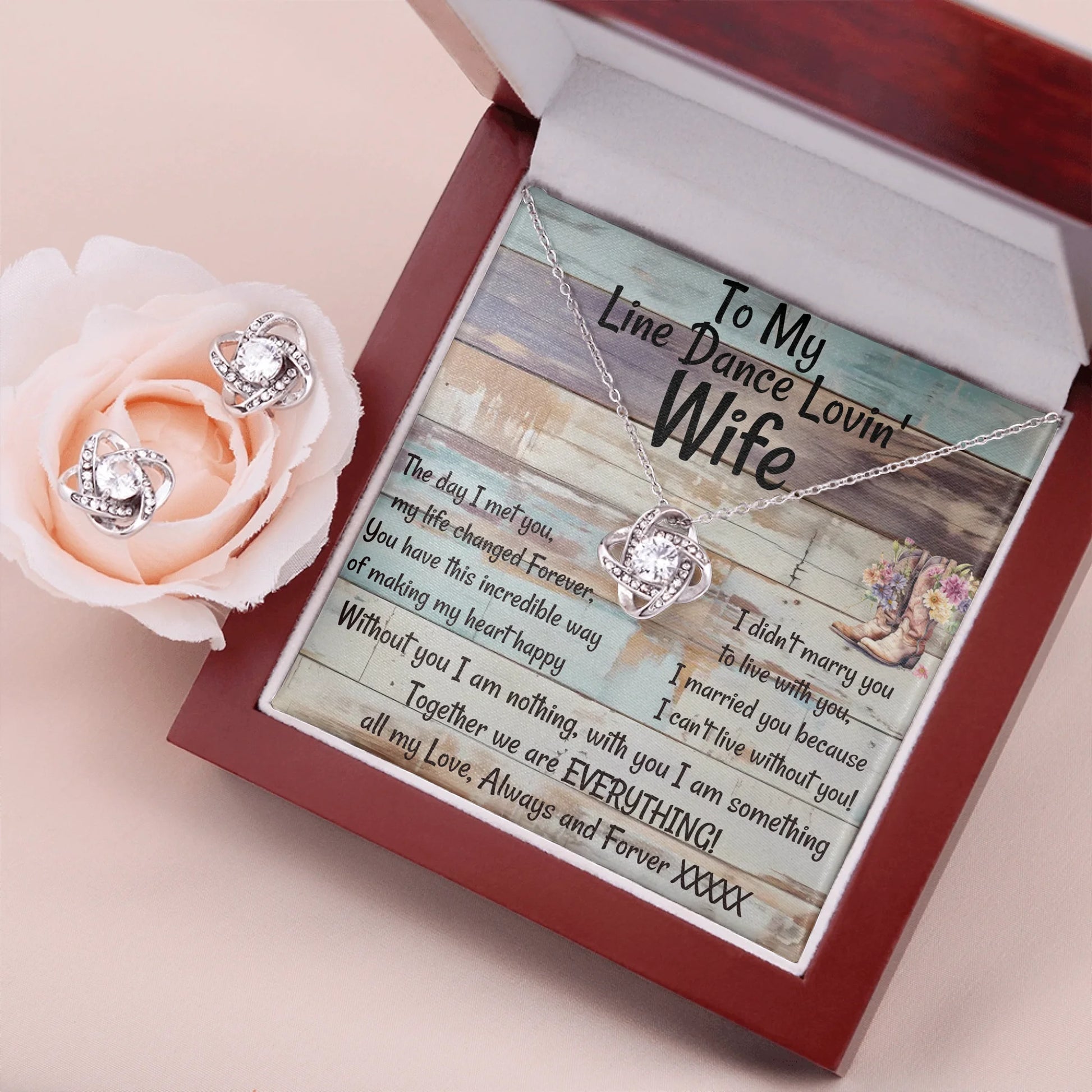 Love Knot Necklace & Earring Set Lux 1