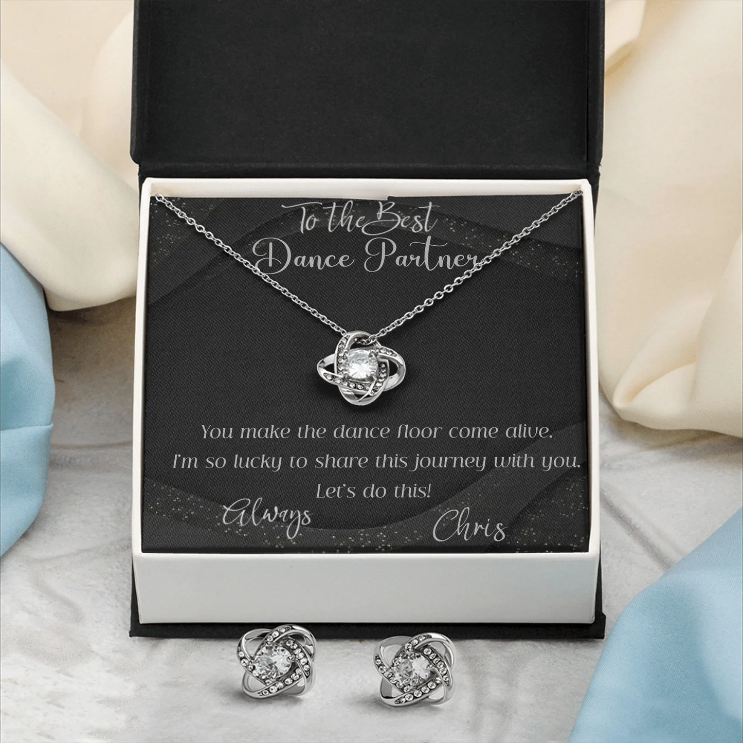 Love Knot Necklace & Earring Set 3