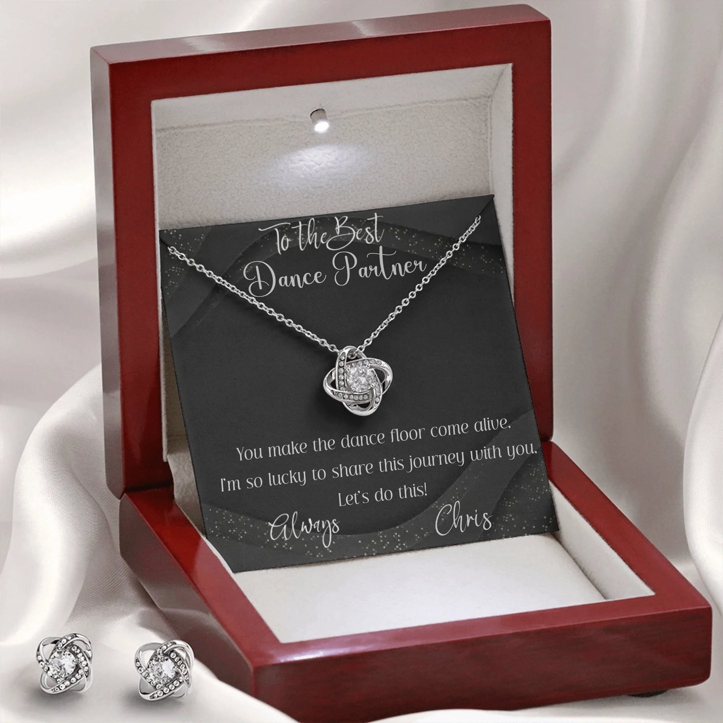 Love Knot Necklace & Earring Set Lux 4