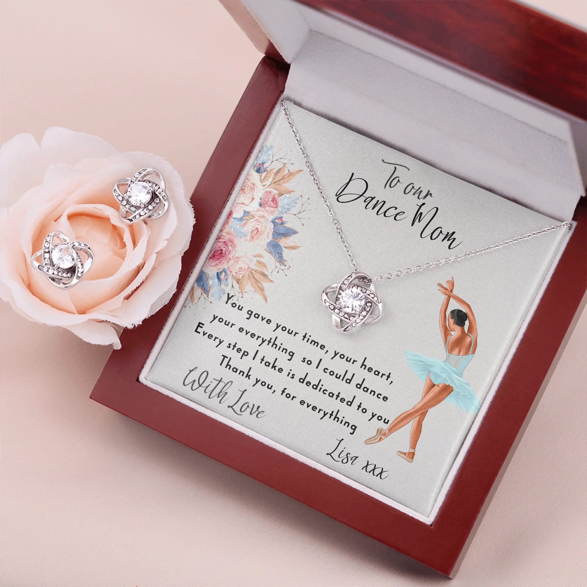 Love Knot Necklace & Earring Set Lux 1