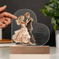 Inspirational Ballroom Couple Acrylic Heart Plaque with Optional LED Base "I hope you Dance..."