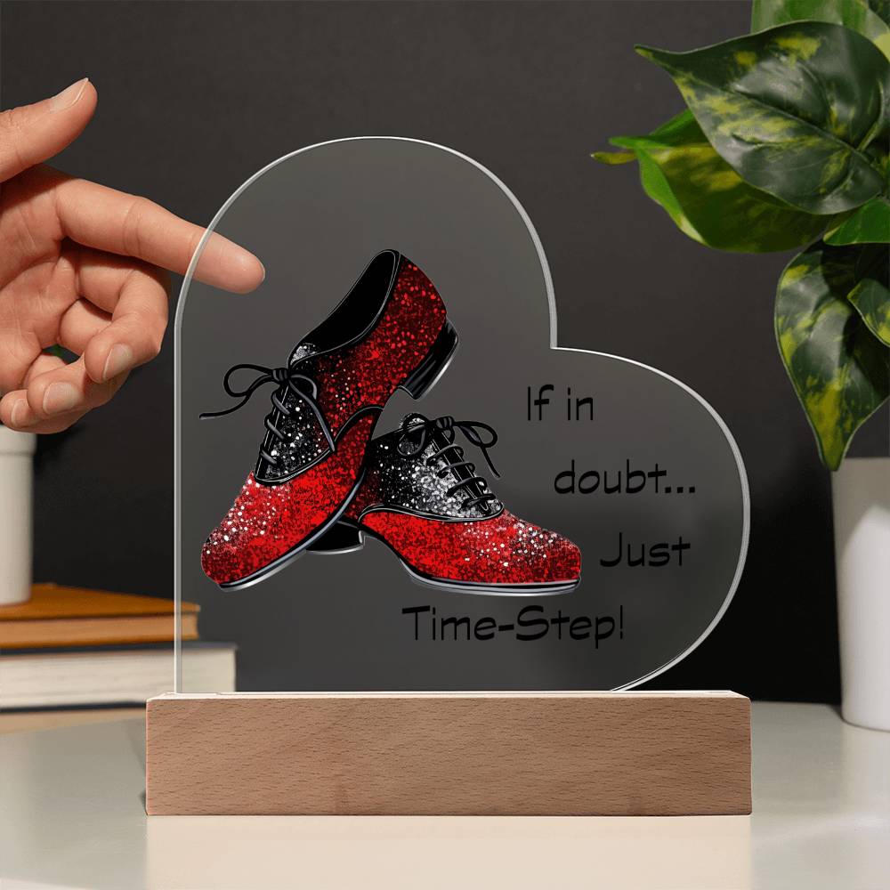 Personalized Name Tap Dancer Acrylic Heart Shaped Plaque