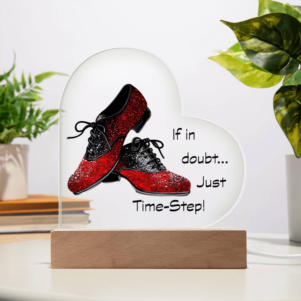 Personalized Name Tap Dancer Acrylic Heart Shaped Plaque