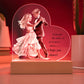 Inspirational Ballroom Couple Acrylic Heart Plaque with Optional LED Base "I hope you Dance..."